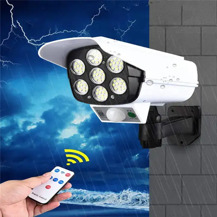 Solar motion sensor light outdoor illuminating a garden pathway, energy-efficient and waterproof solar motion detector lights