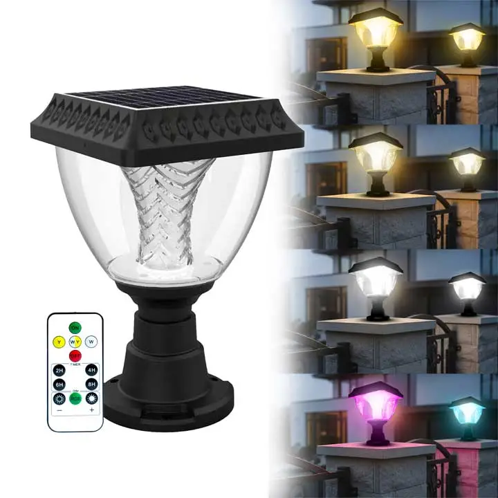Solar pillar lights outdoor