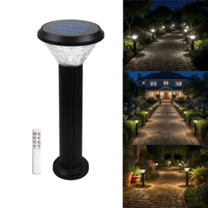 Solar Garden Lights Waterproof Automatic Pathway lamp for Outdoor Decoration with 3 Color Modes
